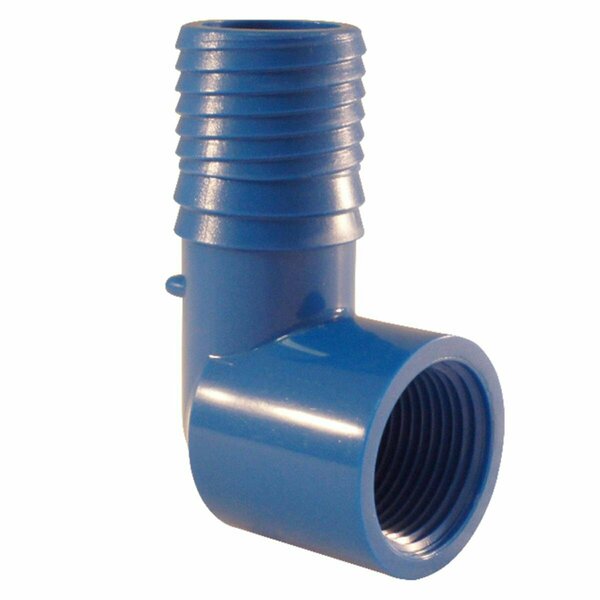 Swivel 1 in. Insert x 0.75 in. Dia. Female Polypropylene Elbow, Blue SW1495223